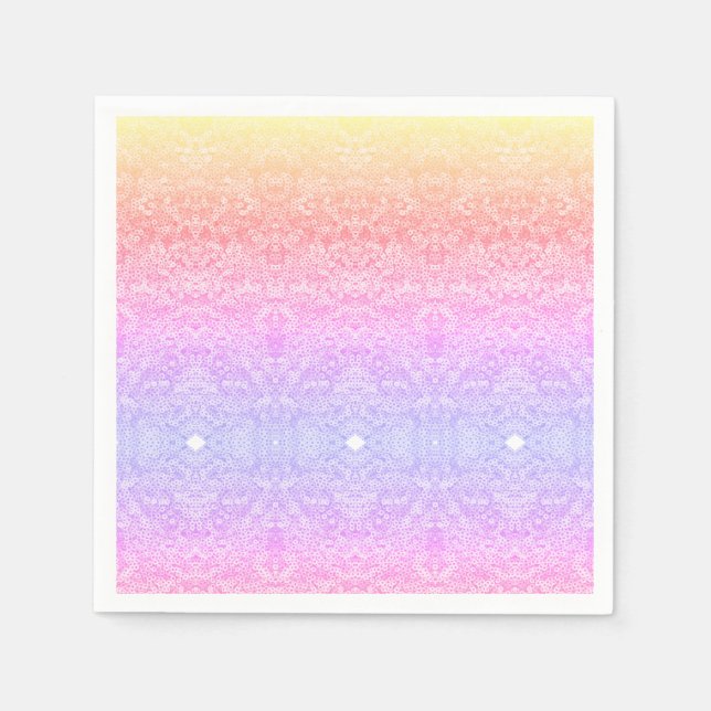 Serviette En Papier Dentelle séquentielle dégradé motif or rose violet (Devant)