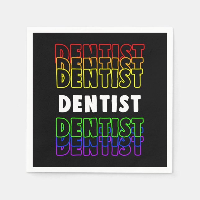Serviette En Papier Dentistère Dents Dent Dent Docteur Dentiste Médeci (Devant)