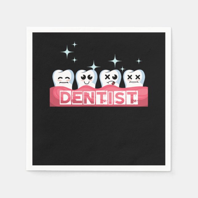 Serviette En Papier Dents Dentiste Dentiste Dentistère Médecine Dentis (Devant)