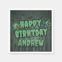 Déplaisant Dark Green Zombie joyeuse fête d'annive