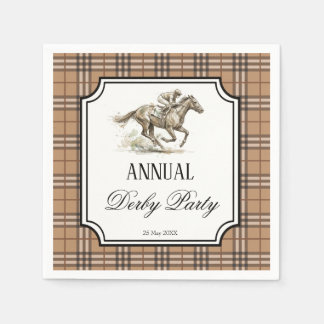 Serviette En Papier Derby horse racing party elegant gingham