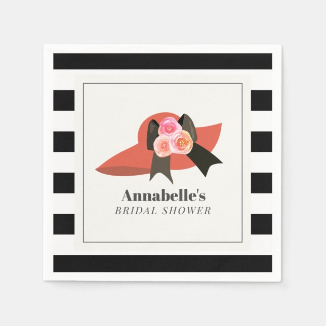 Serviette En Papier Derby Style Big Red Casquette Fête des mariées Ros (Devant)