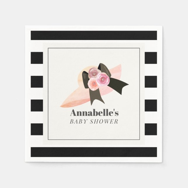 Serviette En Papier Derby Style Big Rose Casquette Baby shower Rose (Devant)