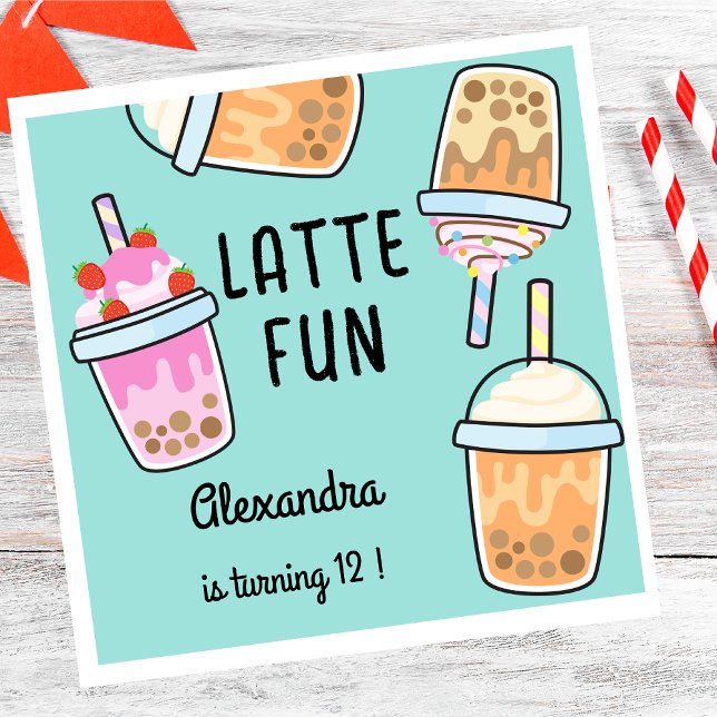 Serviette En Papier Dernier plaisir café bobba thé anniversaire (Créateur téléchargé)