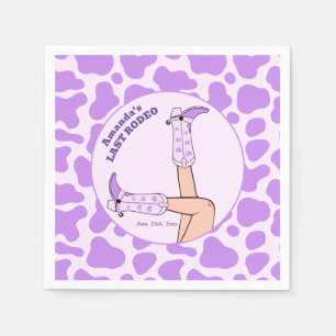 Serviette En Papier Dernier Rodeo Purple Cowgirl Fête des mariées Part