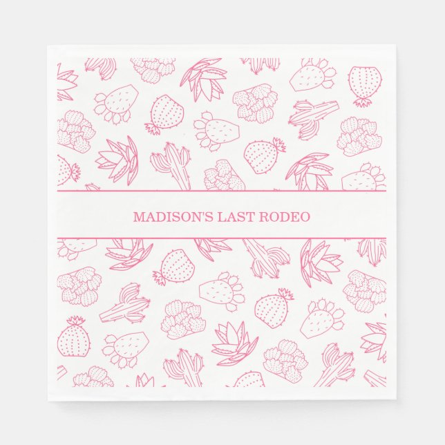 Serviette En Papier Dernier Rodeo rose Bachelorette Papier de poche Na (Devant)