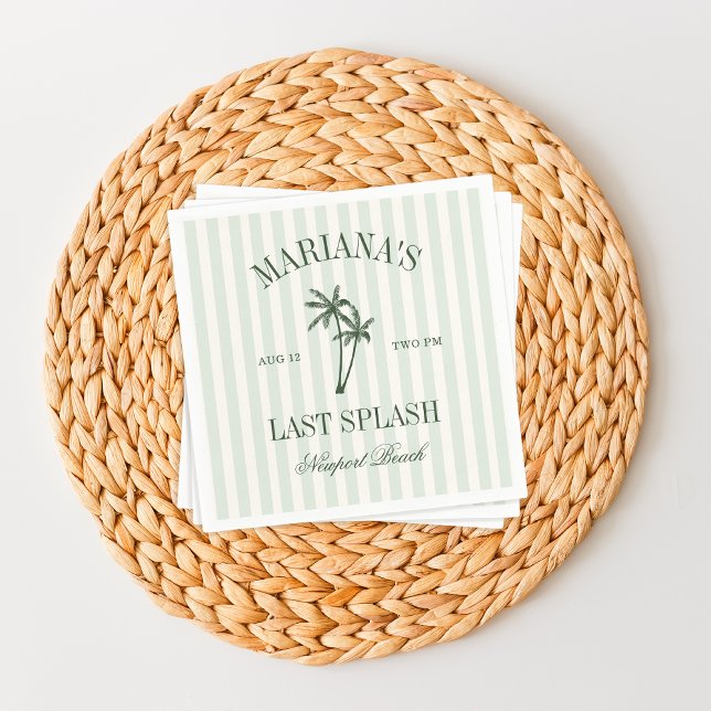 Serviette En Papier Dernier Splash Beach Palms Bachelorette (Créateur téléchargé)