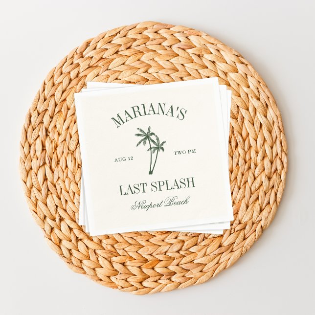 Serviette En Papier Dernier Splash Beach Palms Bachelorette (Créateur téléchargé)