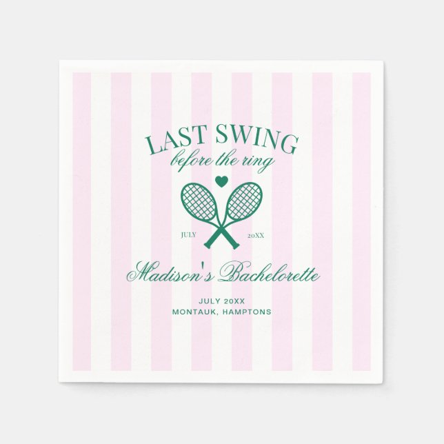 Serviette En Papier Dernier Swing Avant Le Cercle Retro Tennis Bach (Devant)