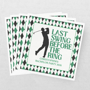 Serviette En Papier Dernier Swing Golf Country Club Célibataire Noir V