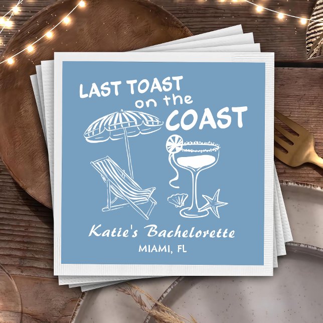 Serviette En Papier Dernier Toast Coast Beach Bachelorette Party (Créateur téléchargé)