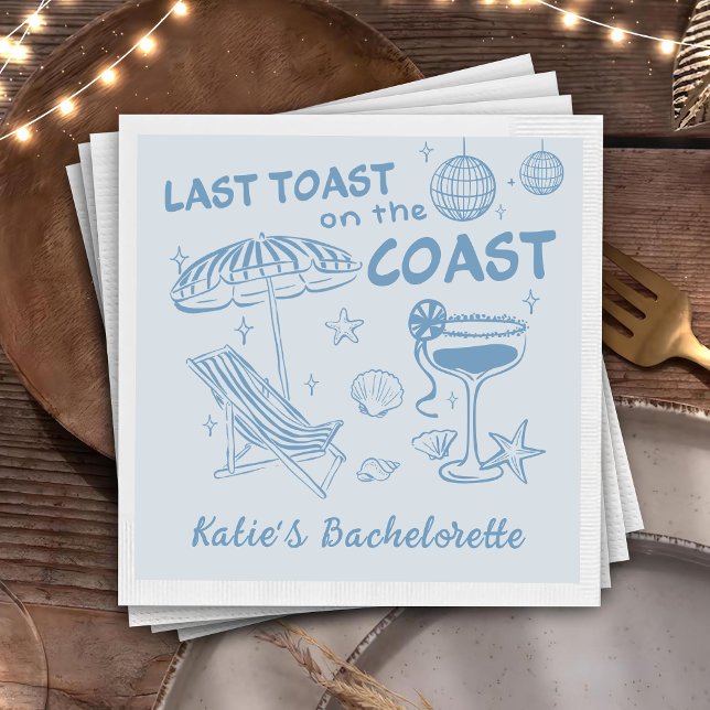 Serviette En Papier Dernier Toast Sur La Côte Bachelorette À Main (Créateur téléchargé)