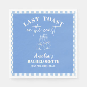 Serviette En Papier Dernier toast sur la côte bleu bachelorette fête