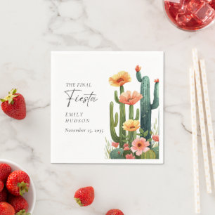 Serviette En Papier Dernière Fête Cactus Enterrement de Vie de Jeune F