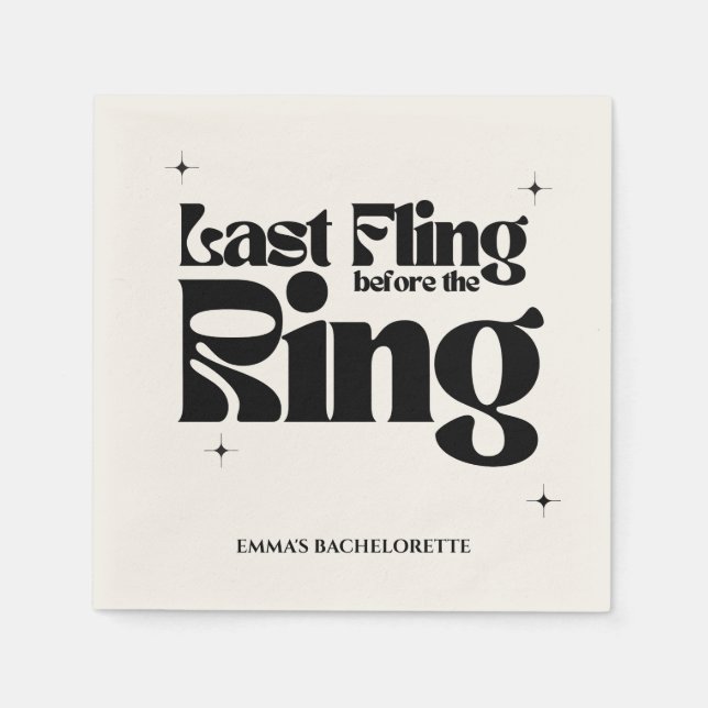 Serviette En Papier Dernière Fling avant la Bachelorette de la Ring (Devant)