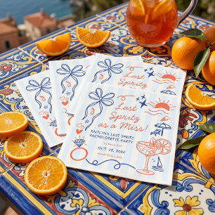 Serviette En Papier Dernière Spritz sur la Côte Amalfitaine pour l'Ent