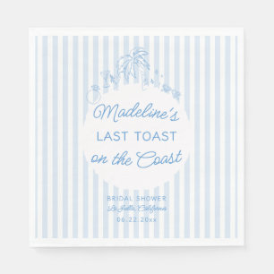 Serviette En Papier Dernière Toast Côtière Bleu Blanc Chic Shower de M