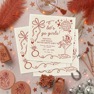 Serviette En Papier Dernière Vacherie Disco Cowgirl Enterrement de Vie