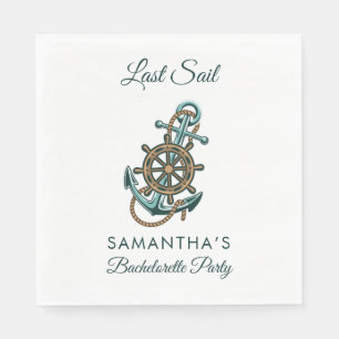 Serviette En Papier Dernière voile Ancre nautique Bachelorette Party