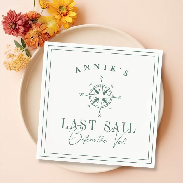 Serviette En Papier Dernière voile avant le Voile Nautique Bachelorett (Créateur téléchargé)