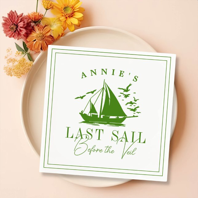 Serviette En Papier Dernière voile avant le Voile Nautique Bachelorett (Créateur téléchargé)