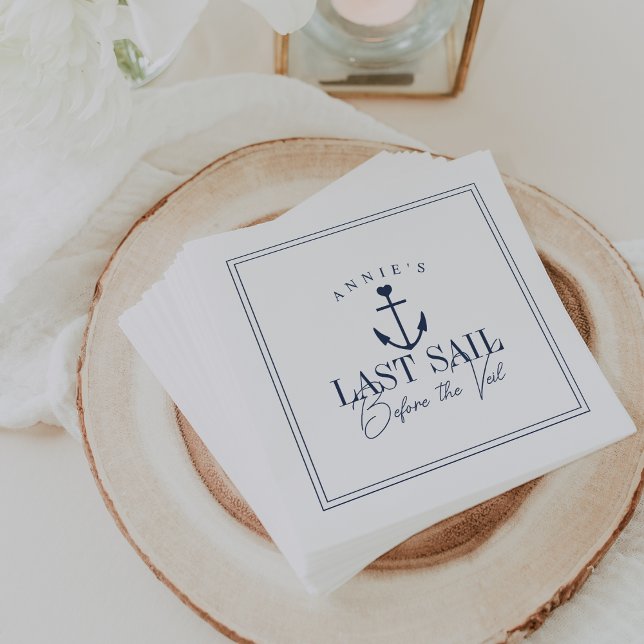 Serviette En Papier Dernière voile avant le Voile Nautique Bachelorett (Créateur téléchargé)