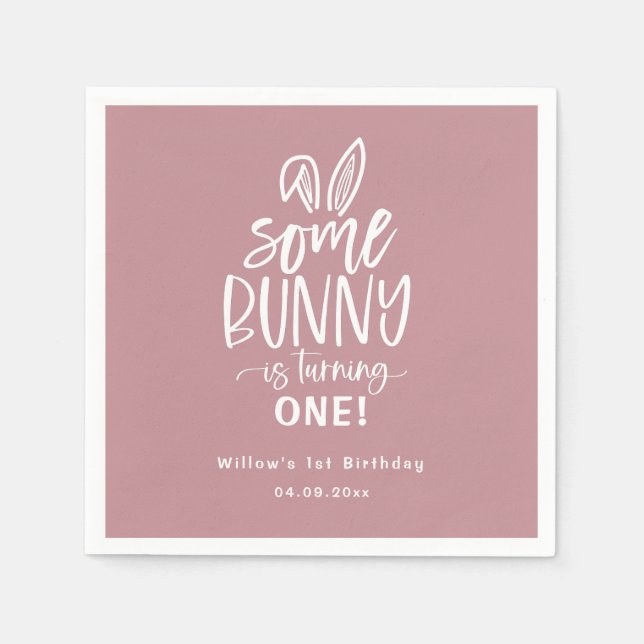 Serviette En Papier Des serviettes d'anniversaire de lapin (Devant)