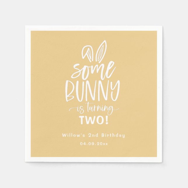 Serviette En Papier Des serviettes d'anniversaire de lapin (Devant)