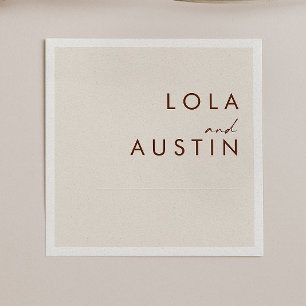 Serviette En Papier Désert simple   Napkins Mariage blanc naturel