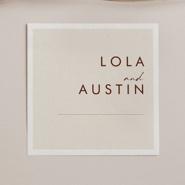 Serviette En Papier Désert simple | Napkins Mariage blanc naturel (Créateur téléchargé)