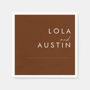 Serviette En Papier Désert simple   Serviettes Mariage en cannelle fon