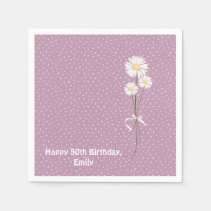 Serviette En Papier Design à pointes avec bouquet margueux