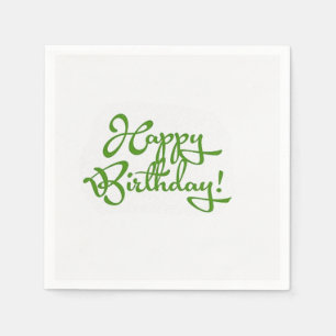 Serviette En Papier design calligraphie d'anniversaire heureux