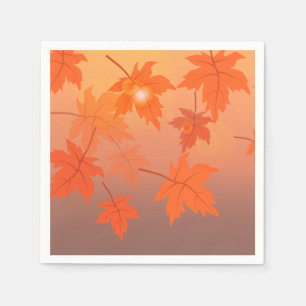 Serviette En Papier Design d'automne avec feuilles d'érable et effet b