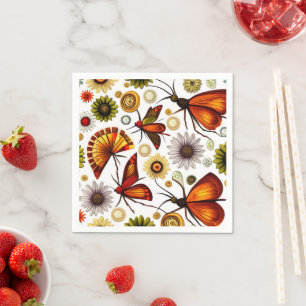 Serviette En Papier Design d'automne floral