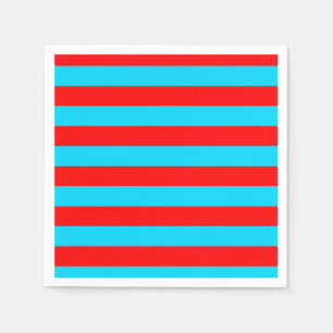 Serviette En Papier Design de bandes rouges et bleues