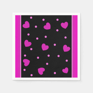 Serviette En Papier Design de coeur moderne rose mignonne