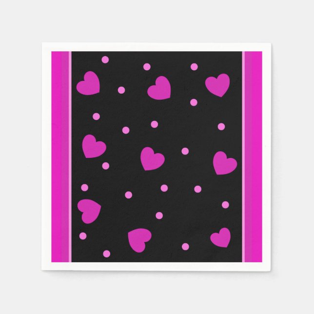 Serviette En Papier Design de coeur moderne rose mignonne (Devant)