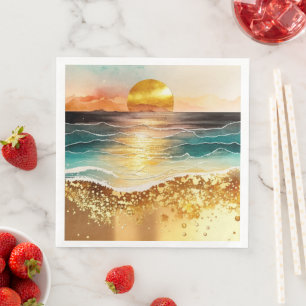 Serviette En Papier Design de la gamme Watercolor Beach 3