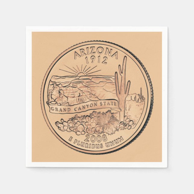Serviette En Papier Design du quartier d'état de l'Arizona (Devant)