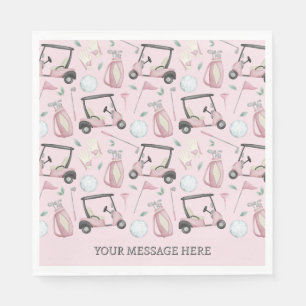 Serviette En Papier Design élégant Rose Feminine Golf Design personnal