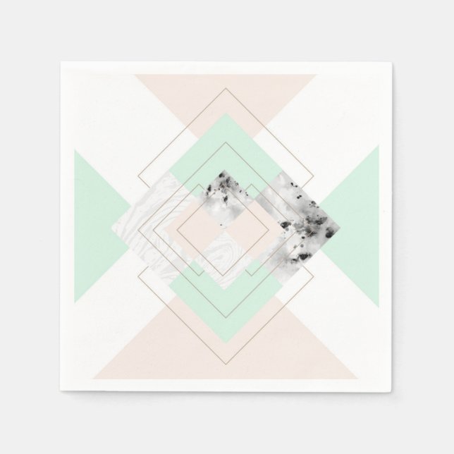 Serviette En Papier Design géométrique de style moderne (Devant)