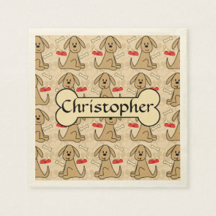 Serviette En Papier Design graphique Chien Chien Chien Brown Personnal