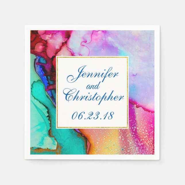 Serviette En Papier Design moderne en marbre Abstrait (Devant)