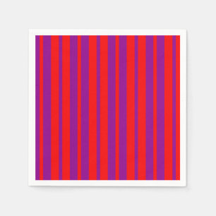Serviette En Papier Design Motif rouge violet élégant rayures