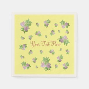 Serviette En Papier design original de jolies fleurs roses