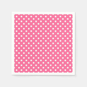 Serviette En Papier Design Pois rose blanc