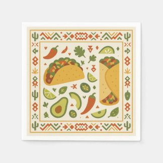 Serviette En Papier Design – Tex-Mex Tacos & Burritos (Texas) for USA