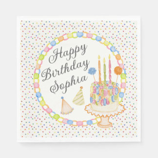 Serviette En Papier Dessert de fête d'anniversaire Confetti