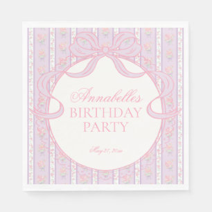 Serviette En Papier Dessert de fête d'anniversaire floral fantaisiste